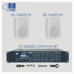 RH SOUND ST-2060BC/MP3+FM+BT + 2x BS-1040TS/W - Zestaw Nagłośnienia naściennego