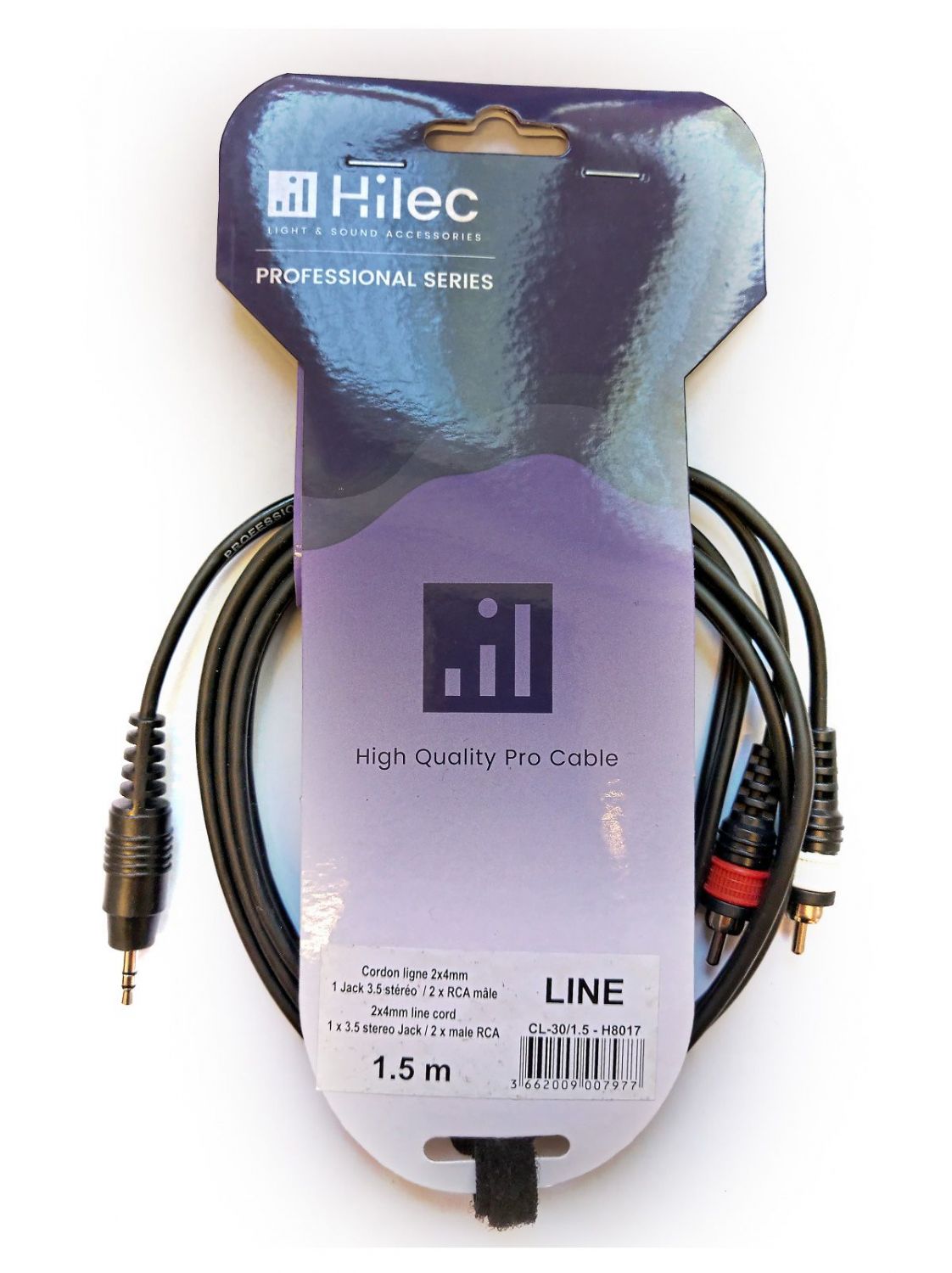 HILEC CL-30/1,5 - Kabel jack / 2 x RCA (1,5m)