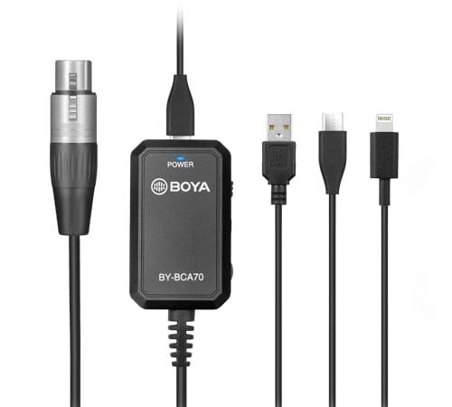 BOYA BY-BCA70 - przejściówka xlr-usb lightning