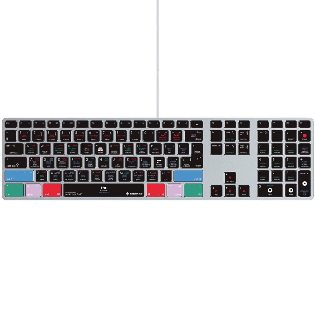 EditorsKeys - Logic Pro Keyboard Covers (for iMac Wired keyboard 2007-2016)