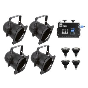 EUROLITE Zestaw 4x PAR-38 Spot bk dim2warm + EDX-4 DMX RDM LED Dimmer pack