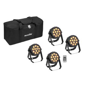 EUROLITE Zestaw 4x LED PARty Spot Silent RGB/WW + Mięka Torba