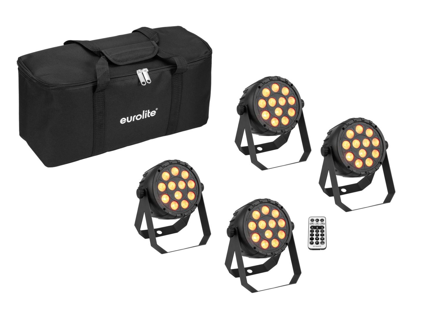 EUROLITE Zestaw 4x LED PARty Spot Silent RGB/WW + Mięka Torba