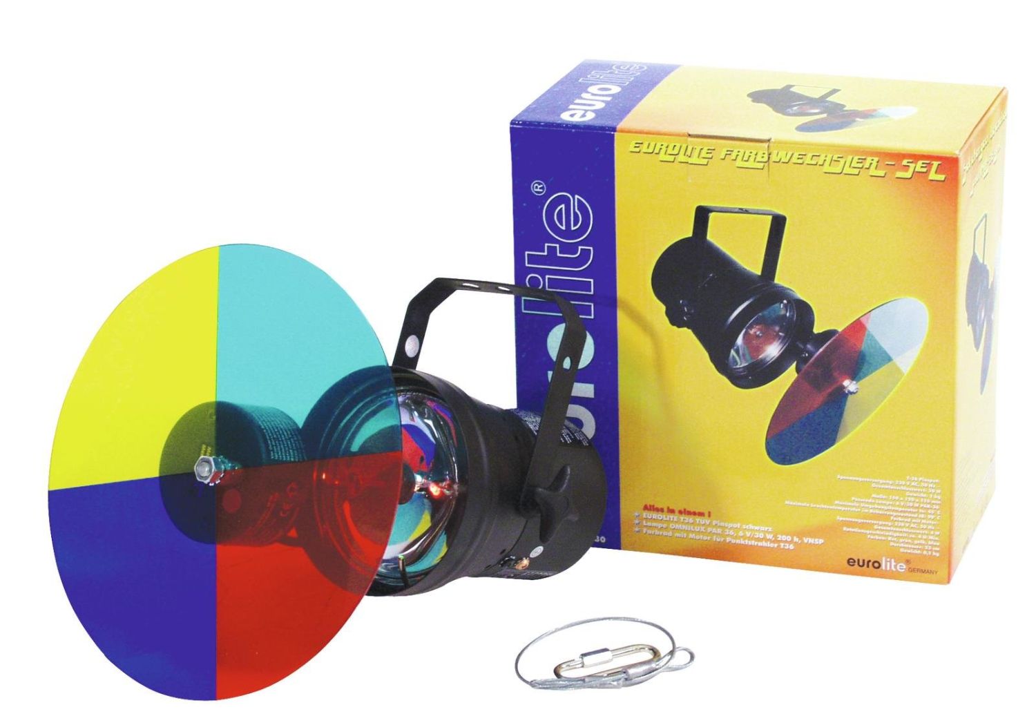 EUROLITE Color-Changer-Set + PAR-36 Pinspot - Reflektor Pinspot z tarczą kolorów