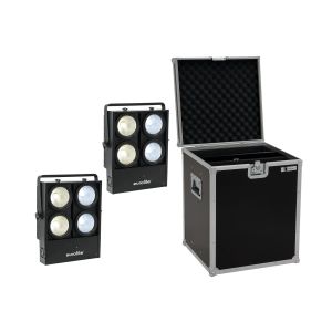 EUROLITE Zestaw 2x Audience Blinder 4x100W LED COB CW/WW + Skrzynia Transportowa