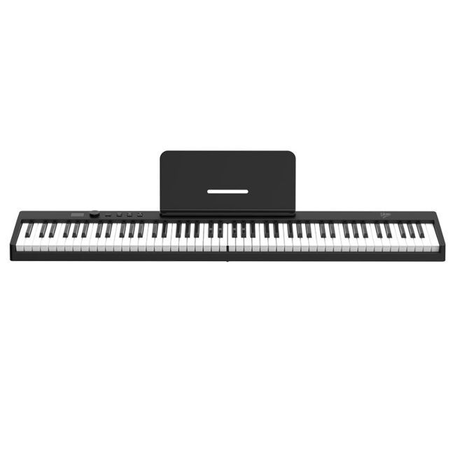 V-TONE PFP pianino cyfrowe przenośne składane czarne 88 klawiszy pulpit do nut pokrowiec USB-C