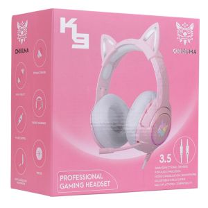 ONIKUMA K9 słuchawki gamingowe dla graczy PINK LED