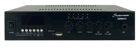 STUDIOMASTER ISMA60 60W 100V LINE MIXER AMP