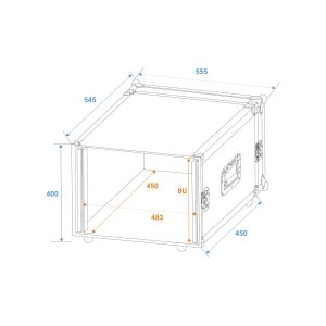 ROADINGER Rack Profi 8U 45cm - skrzynia rack