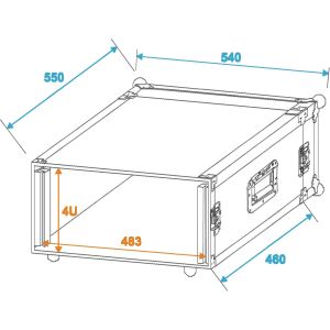 ROADINGER Amplifier Rack PR-2, 4U Skrzynia Transportowa RACK