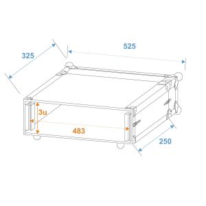 ROADINGER Effect Rack CO DD, 3U Skrzynia Transportowa RACK