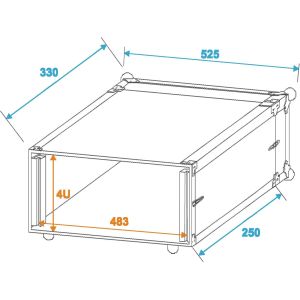 ROADINGER Effect Rack CO DD, 4U Skrzynia Transportowa RACK