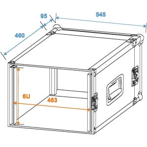 ROADINGER Amplifier Rack PR-2, 6U Skrzynia Transportowa RACK