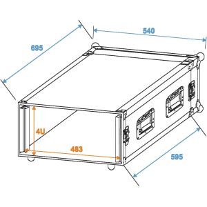 ROADINGER Amplifier Rack PR-2ST, 4U Skrzynia Transportowa RACK