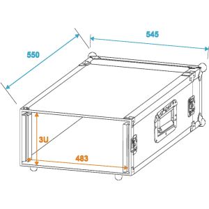 ROADINGER Amplifier Rack PR-1, 3U Skrzynia Transportowa RACK