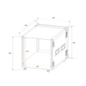 ROADINGER Amplifier Rack PR-2, 14U Skrzynia Transportowa RACK
