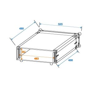 ROADINGER Effect Rack CO DD, 3U Skrzynia Transportowa RACK