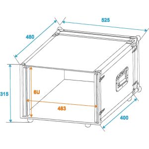 ROADINGER Effect Rack CO DD, 6U Skrzynia Transportowa RACK