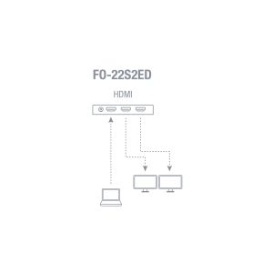 FONESTAR 1 x 2 HDMI amplifier splitter. FO-22S2ED - Wzmacniacz / Splitter HDMI