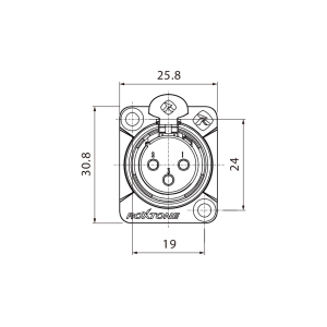 Roxtone RX3FD-BG - gniazdo XLR tablicowe panelowe