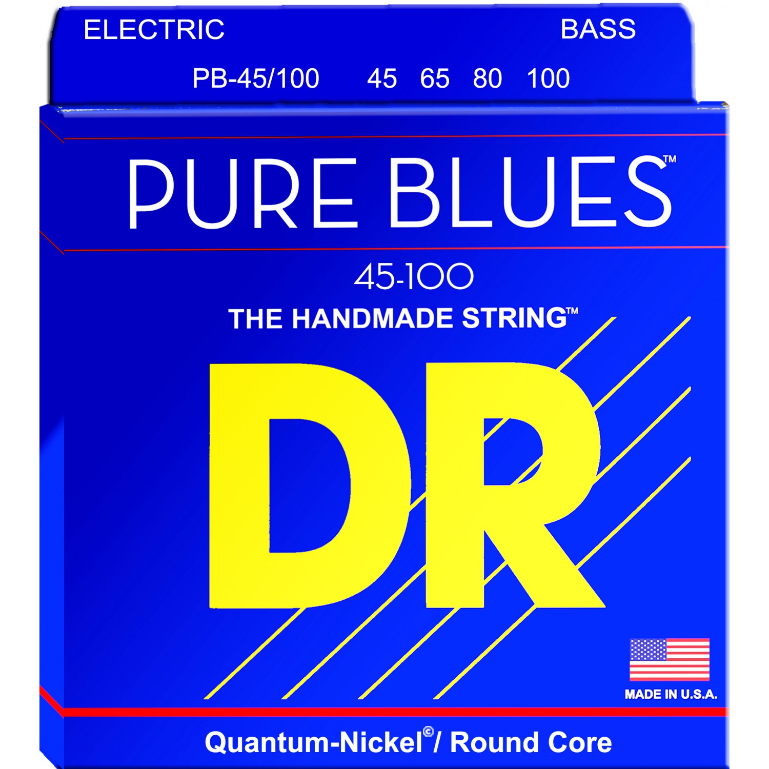 DR PURE BLUES - struny do gitary basowej, 4-String, Medium, .045-.100