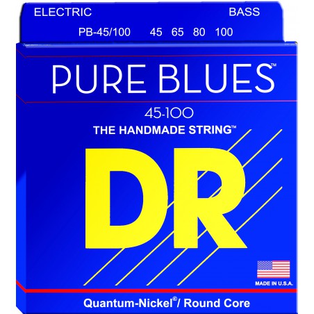 DR PURE BLUES - Bass String Set, 4-String, Medium, .045-.100