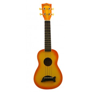 Makala Dolphin MK-SD-ORBURST - Orange Burst Soprano Dolphin Ukulele, with Tote Bag